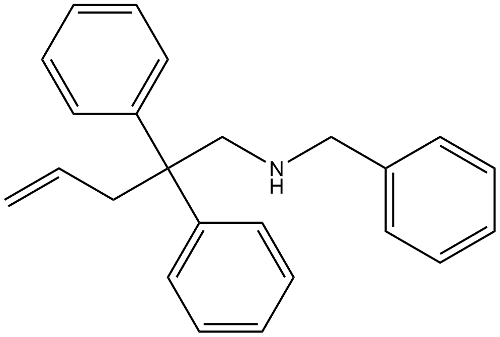 Benzeneethanamine, β-phenyl-N-(phenylmethyl)-β-2-propen-1-yl- 结构式