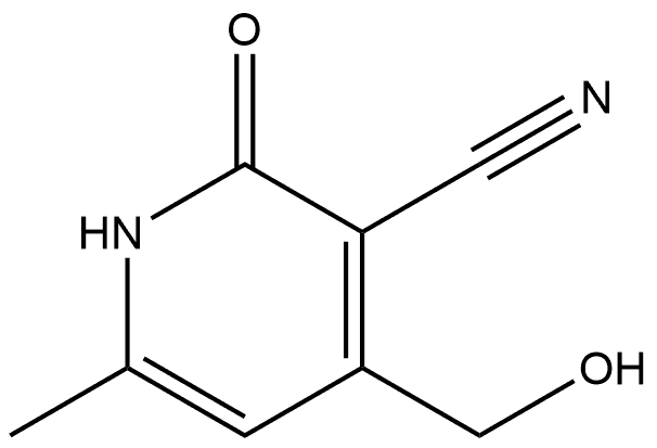 4-(羟甲基)-6-甲基-2-氧代-1,2-二氢吡啶-3-甲腈 结构式