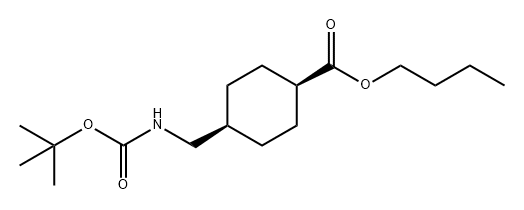 Cyclohexanecarboxylic acid, 4-[[[(1,1-dimethylethoxy)carbonyl]amino]methyl]-, butyl ester, cis- 结构式