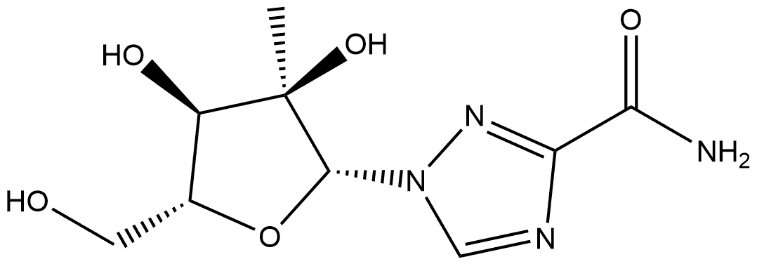 1-(2-C-甲基-BETA-D-呋喃核糖基)-1H-1,2,4-三唑-3-甲酰胺 结构式