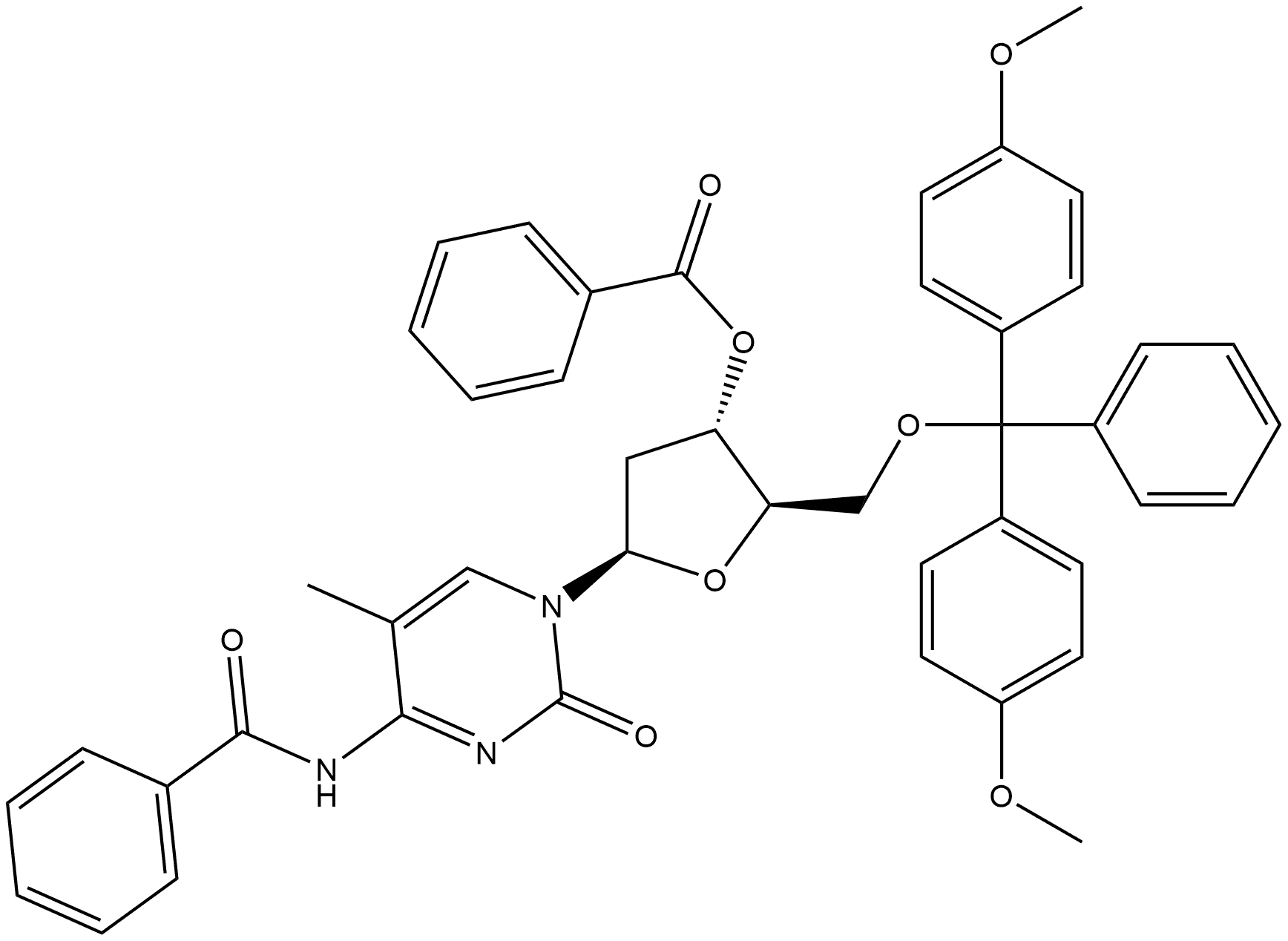 Cytidine, N-benzoyl-5'-O-[bis(4-methoxyphenyl)phenylmethyl]-2'-deoxy-5-methyl-, 3'-benzoate (9CI) 结构式