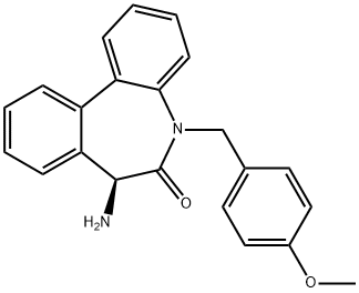 (S)-7-amino-5-(4-methoxy-benzyl)-5H,7H-dibenzo[b,d]azepin-6-one 结构式