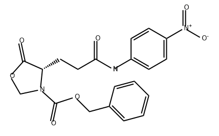3-Oxazolidinecarboxylic acid, 4-[3-[(4-nitrophenyl)amino]-3-oxopropyl]-5-oxo-, phenylmethyl ester, (4S)- 结构式