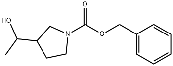 1-Pyrrolidinecarboxylic acid, 3-(1-hydroxyethyl)-, phenylmethyl ester 结构式