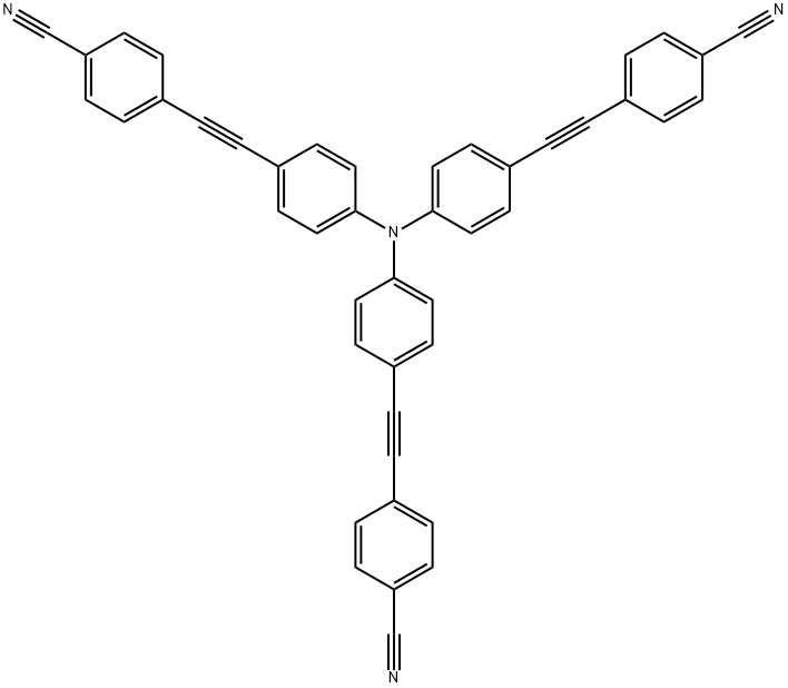 4,4',4''-((次氮基三(苯-4,1-二基))三(乙炔-2,1-二基))三苯甲腈 结构式