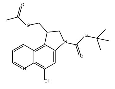 3H-Pyrrolo[3,2-f]quinoline-3-carboxylic acid, 1-[(acetyloxy)methyl]-1,2-dihydro-5-hydroxy-, 1,1-dimethylethyl ester 结构式