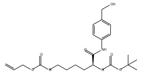 Carbamic acid, [(5S)-5-[[(1,1-dimethylethoxy)carbonyl]amino]-6-[[4-(hydroxymethyl)phenyl]amino]-6-oxohexyl]-, 2-propenyl ester (9CI) 结构式