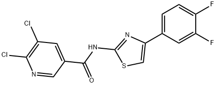 5,6-dichloro-N-[4-(3,4-difluorophenyl)-1,3-thiazol-2 -yl]pyridine-3-carboxamide 结构式