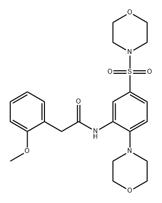 2-(2-甲氧基苯基)-N-(2-吗啉-5-(吗啉磺酰基)苯基)乙酰胺 结构式