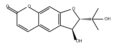 7H-Furo[3,2-g][1]benzopyran-7-one, 2,3-dihydro-3-hydroxy-2-(1-hydroxy-1-methylethyl)-, (2S,3S)- 结构式