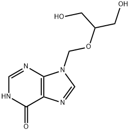 6H-Purin-6-one, 1,9-dihydro-9-[[2-hydroxy-1-(hydroxymethyl)ethoxy]methyl]- 结构式