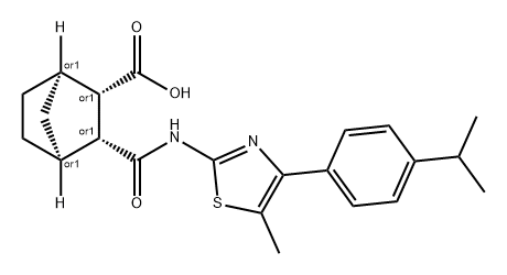 Bicyclo[2.2.1]heptane-2-carboxylic acid, 3-[[[5-methyl-4-[4-(1-methylethyl)phenyl]-2-thiazolyl]amino]carbonyl]-, (1R,2S,3R,4S)-rel- 结构式