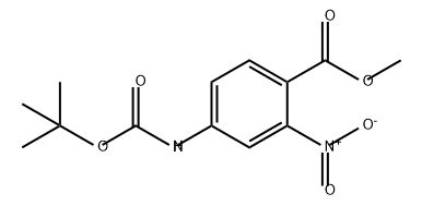 4-[(1,1-二甲基乙氧基)羰基]氨基]-2-硝基苯甲酸甲酯 结构式
