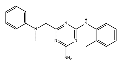 6-((甲基(苯基)氨基)甲基)-N2-(邻甲苯基)-1,3,5-三嗪-2,4-二胺 结构式