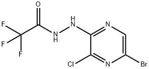 Acetic acid, 2,2,2-trifluoro-, 2-(5-bromo-3-chloro-2-pyrazinyl)hydrazide 结构式