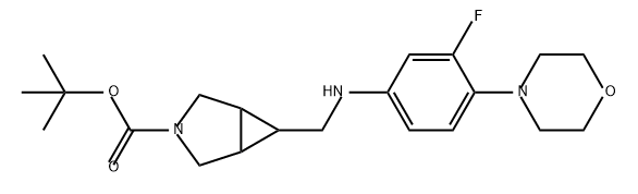 3-Azabicyclo[3.1.0]hexane-3-carboxylic acid, 6-[[[3-fluoro-4-(4-morpholinyl)phenyl]amino]methyl]-, 1,1-dimethylethyl ester 结构式