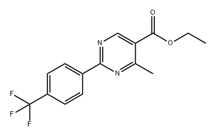 5-Pyrimidinecarboxylic acid, 4-methyl-2-[4-(trifluoromethyl)phenyl]-, ethyl ester 结构式