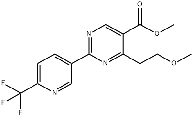5-Pyrimidinecarboxylic acid, 4-(2-methoxyethyl)-2-[6-(trifluoromethyl)-3-pyridinyl]-, methyl ester 结构式