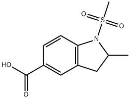 1-Methanesulfonyl-2-methyl-2,3-dihydro-1H-indole-5-carboxylic Acid 结构式