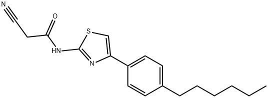 2-氰基-N-(4-(4-己基苯基)噻唑-2-基)乙酰胺 结构式