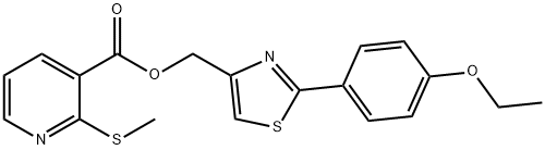 [2-(4-ethoxyphenyl)-1,3-thiazol-4-yl]methyl 2-(methylsulfanyl)pyridine-3-carboxylate 结构式