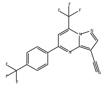 Pyrazolo[1,5-a]pyrimidine-3-carbonitrile, 7-(trifluoromethyl)-5-[4-(trifluoromethyl)phenyl]- 结构式