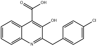 2-(4-Chlorobenzyl)-3-hydroxyquinoline-4-carboxylic acid 结构式