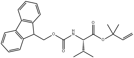 L-Valine, N-[(9H-fluoren-9-ylmethoxy)carbonyl]-, 1,1-dimethyl-2-propen-1-yl ester 结构式