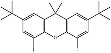 9H-XANTHENE, 2,7-BIS(1,1-DIMETHYLETHYL)-4,5-DIIODO-9,9-DIMETHYL- 结构式