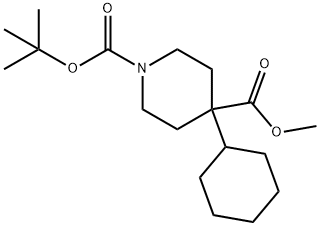 1-(1,1-Dimethylethyl) 4-methyl 4-cyclohexyl-1,4-piperidinedicarboxylate 结构式