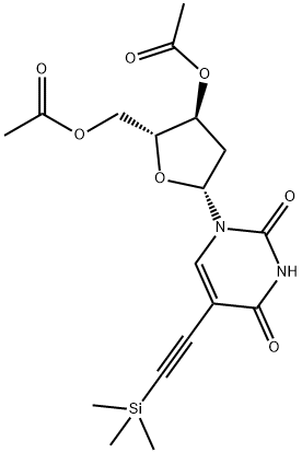 Uridine, 2'-deoxy-5-[2-(trimethylsilyl)ethynyl]-, 3',5'-diacetate 结构式