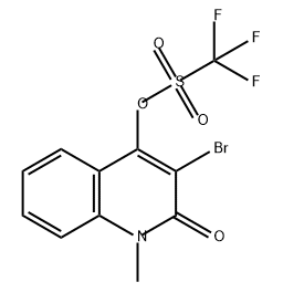 Methanesulfonic acid, 1,1,1-trifluoro-, 3-bromo-1,2-dihydro-1-methyl-2-oxo-4-quinolinyl ester 结构式