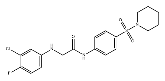 2-[(3-氯-4-氟苯基)氨基]-N-[4-哌啶-1-磺酰基)苯基]乙酰胺 结构式