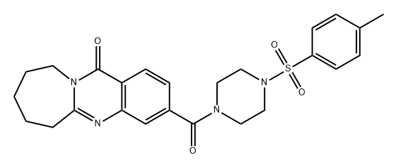 Azepino[2,1-b]quinazolin-12(6H)-one, 7,8,9,10-tetrahydro-3-[[4-[(4-methylphenyl)sulfonyl]-1-piperazinyl]carbonyl]- 结构式
