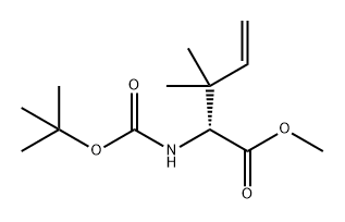 4-Pentenoic acid, 2-[[(1,1-dimethylethoxy)carbonyl]amino]-3,3-dimethyl-, methyl ester, (2R)- 结构式