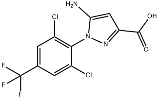 5-氨基-1-(2,6-二氯-4-(三氟甲基)苯基)-1H-吡唑-3-羧酸 结构式