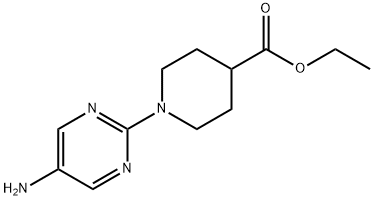 4-Piperidinecarboxylic acid, 1-(5-amino-2-pyrimidinyl)-, ethyl ester 结构式