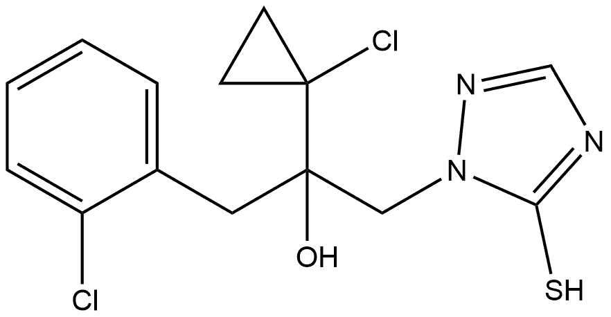 1H-1,2,4-Triazole-1-ethanol, α-(1-chlorocyclopropyl)-α-[(2-chlorophenyl)methyl]-5-mercapto- 结构式