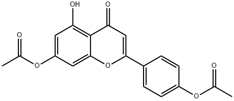 4H-1-Benzopyran-4-one, 7-(acetyloxy)-2-[4-(acetyloxy)phenyl]-5-hydroxy- 结构式