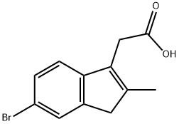 1H-Indene-3-acetic acid, 6-bromo-2-methyl- 结构式