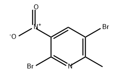 2,5-二溴-6-甲基-3-硝基吡啶 结构式