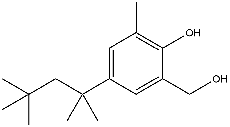 2-Hydroxy-3-methyl-5-(1,1,3,3-tetramethylbutyl)benzenemethanol 结构式