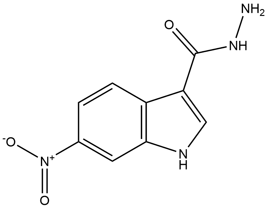 6-硝基吲哚-3-甲酰肼 结构式