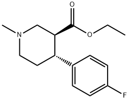 3-Piperidinecarboxylic acid, 4-(4-fluorophenyl)-1-methyl-, ethyl ester, (3S,4R)- 结构式