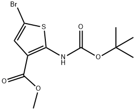 5-溴-2-((叔丁氧羰基)氨基)噻吩-3-羧酸甲酯 结构式