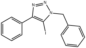 1-苄基-5-碘-4-苯基-1H-1,2,3-三唑 结构式