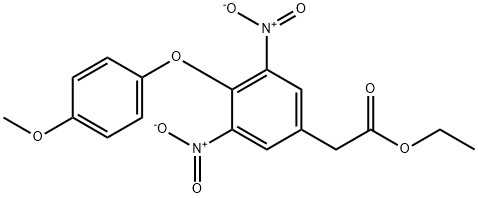 [4-(4-Methoxy-phenoxy)-3,5-dinitro-phenyl]acetic acid ethyl ester 结构式