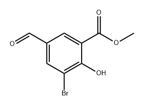 3-溴-5-甲酰基-2-羟基苯甲酸甲酯 结构式