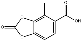 1,3-Benzodioxole-5-carboxylic acid, 4-methyl-2-oxo- 结构式