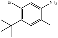 2-碘-4-叔丁基-5-溴苯胺 结构式